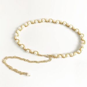 Free People Gold and Pearl Chain Belt